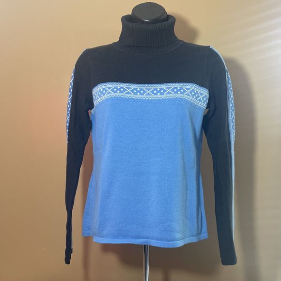 Women’s Turtleneck Sweater. Blue. Size Small. Paul Harris Design - Picture 2 of 10